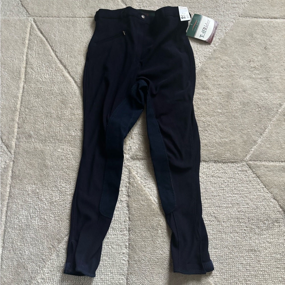 Tuff Rider Navy Blue Ribbed Full Seat Riding Pants 32